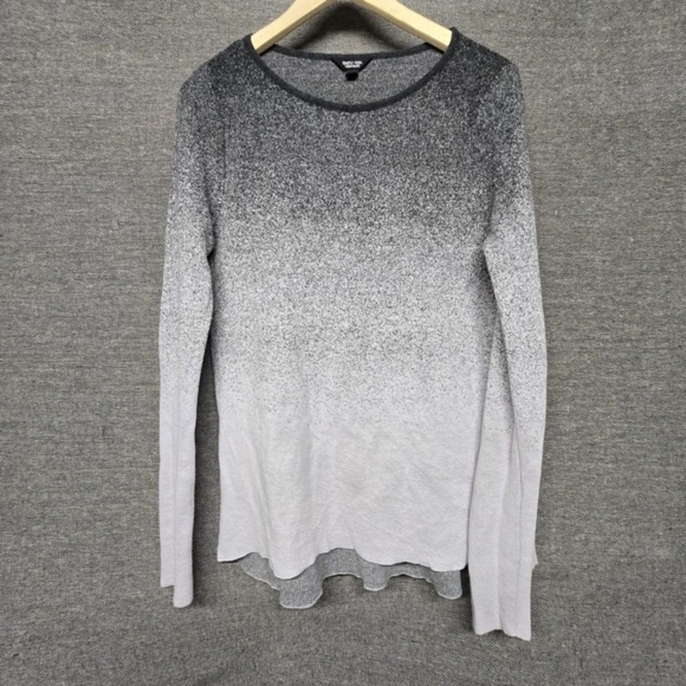 Simply Vera Vera Wang Womens Grey Ombre Metallic Long Sleeve Sweater Large L
